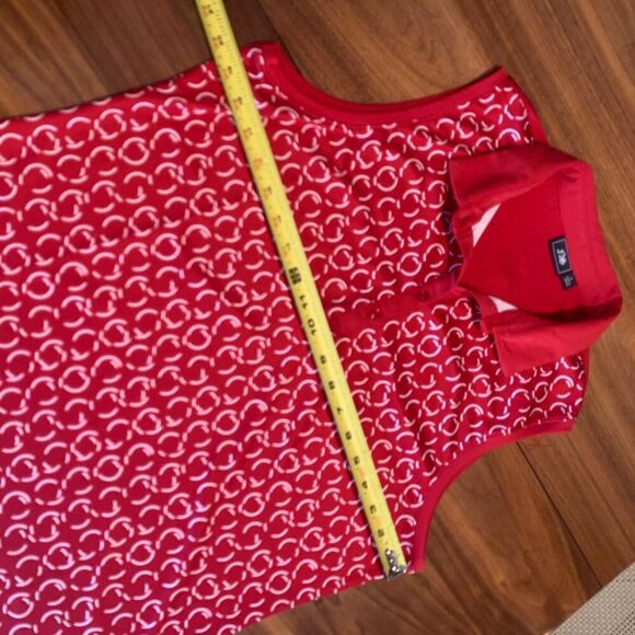 Golf or tennis shirt, women's, classic sleeveless polo, red wht, AS? brand, Sz L - Picture 6 of 15